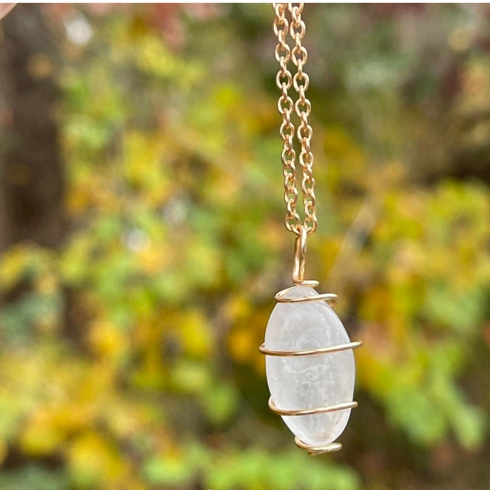 Clear Quartz crystal necklace